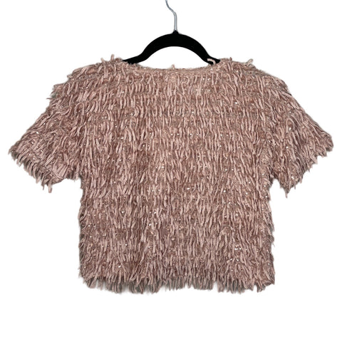 Sweater Zara Flecos Rosado - Talla 7
