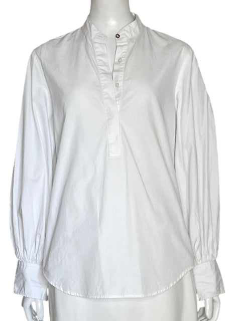 Blusa Lauren Ralph Lauren Abullonada Blanco-Talla S