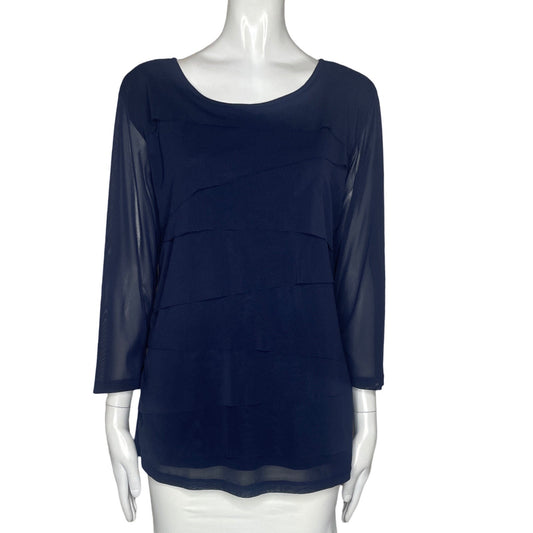 Blusa B-Chic Cuello Redondo Azul-Talla L