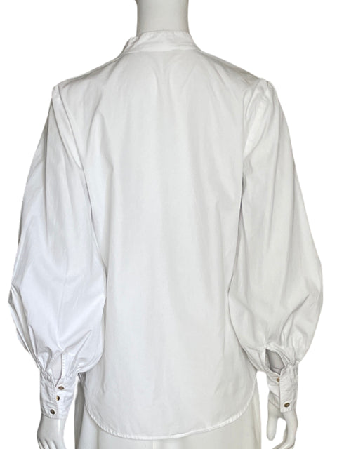 Blusa Lauren Ralph Lauren Abullonada Blanco-Talla S