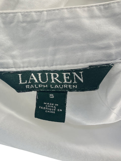 Blusa Lauren Ralph Lauren Abullonada Blanco-Talla S