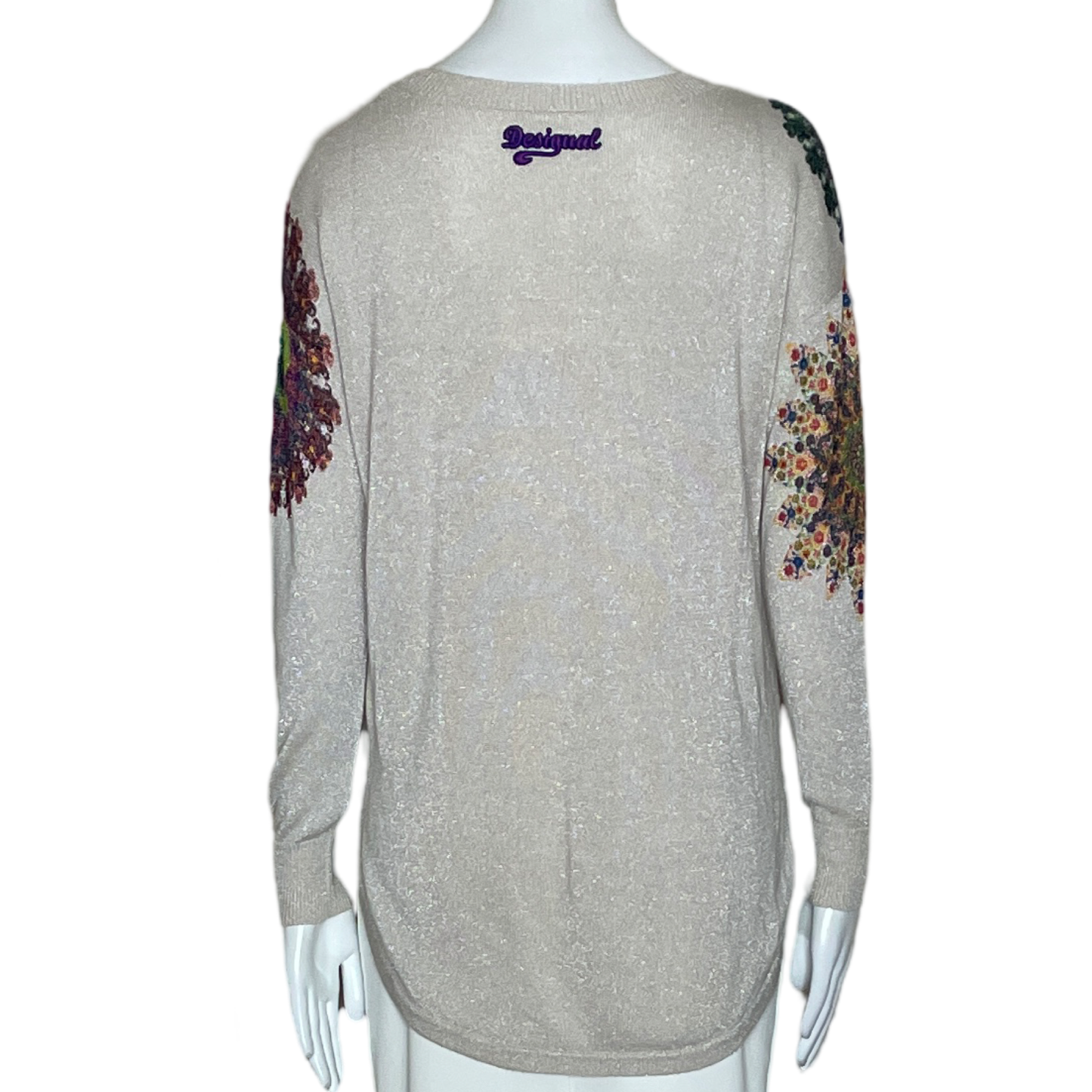 Sweater Desigual Metalizado Mandalas Dorado-Talla  S