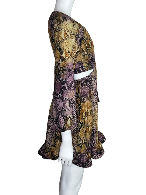 Vestido Dixie Cut Out Animal Print Amarillo-Talla S