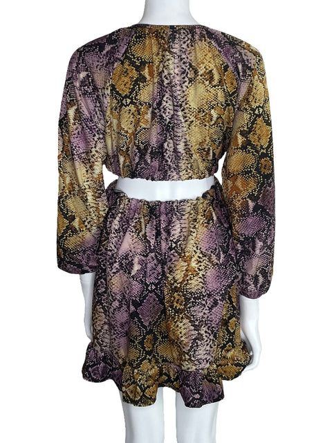 Vestido Dixie Cut Out Animal Print Amarillo-Talla S