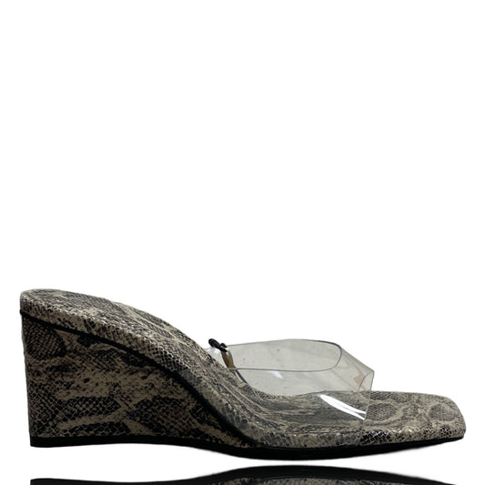 Sandalias Zara Tacón Snake Print Beige - Talla 37