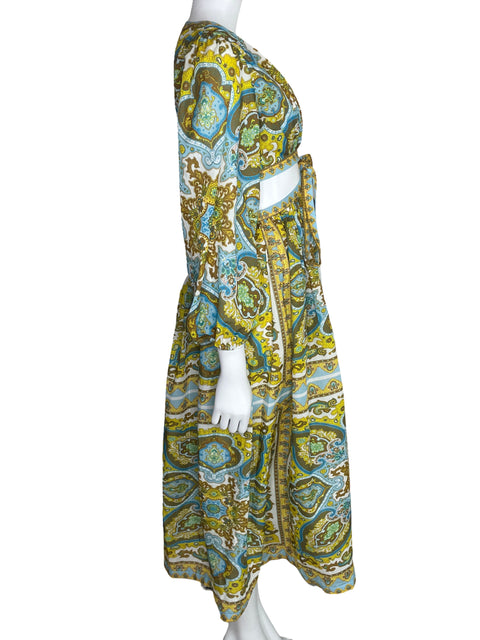 Vestido Filo Estampado Cut Out Azul-Talla S