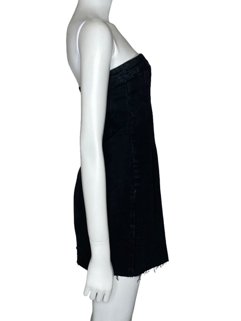 Vestido Zara Strapless Denim Negro-Talla S