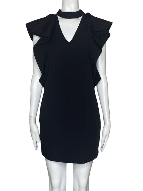 Vestido Endless Rose Vuelo Cuello V Negro-Talla S