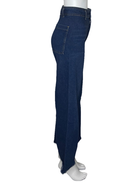 Pantalón Zara Jeans Tiro Alto Azul-Talla 4
