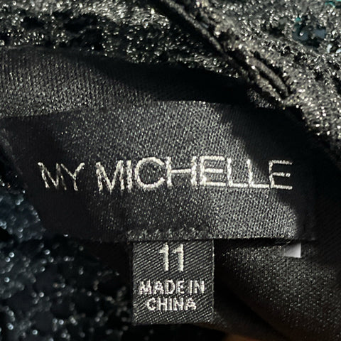 Top My Michelle Encaje Metalizado Gris-Talla 11