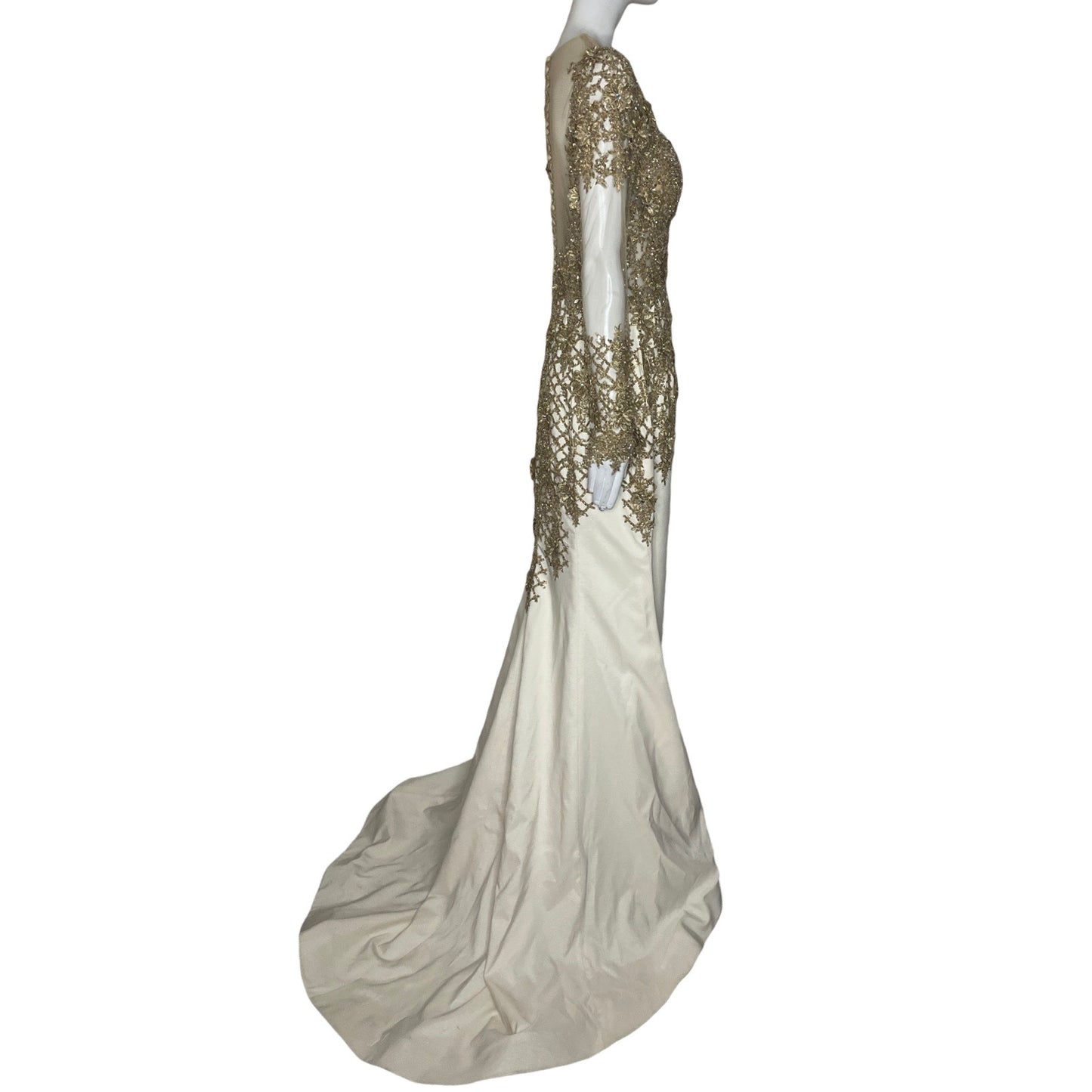 Vestido Tesoro TPS Flores Lentejuela Beige-Talla L
