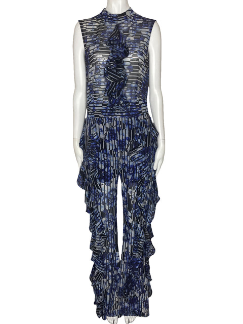 Mono Tesoro TPS Rayas Flores Azul-Talla M