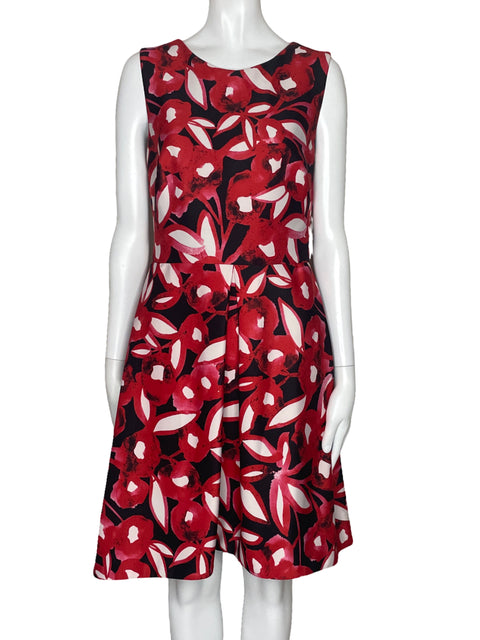 Vestido Taylor Flores Acampanado Rojo-Talla 6