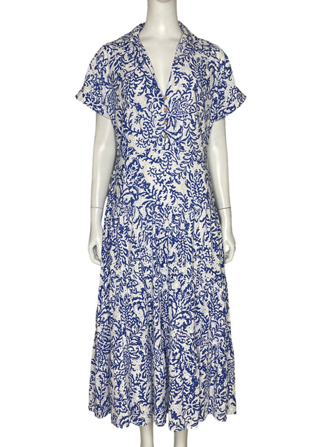 Vestido Zara Ojalillo Floral Blanco-Talla L