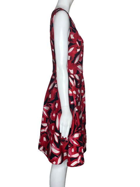 Vestido Taylor Flores Acampanado Rojo-Talla 6
