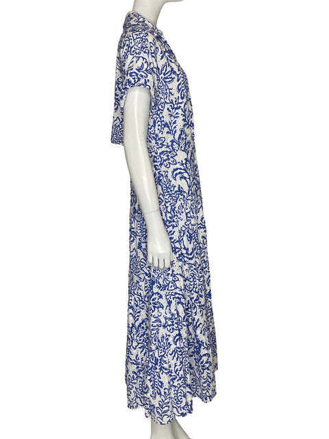 Vestido Zara Ojalillo Floral Blanco-Talla L