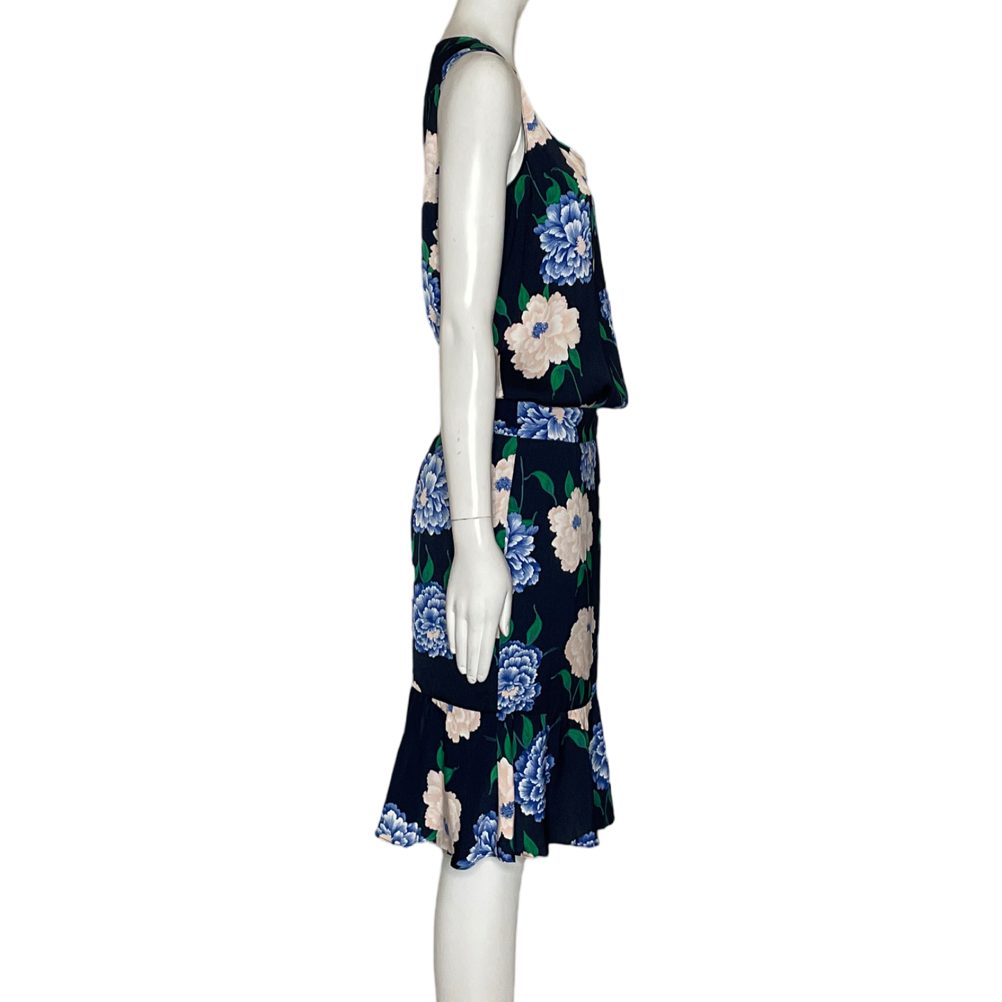 Set ANN TAYLOR Blusa y Falda Floral Azul- Talla S