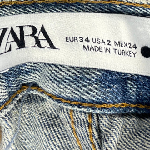 Pantalón Zara Asimétrico Azul - Talla 2