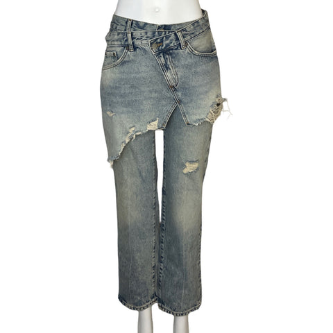 Pantalón Zara Asimétrico Azul - Talla 2