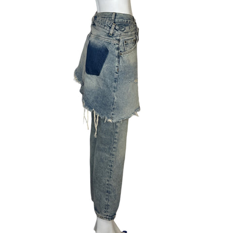 Pantalón Zara Asimétrico Azul - Talla 2