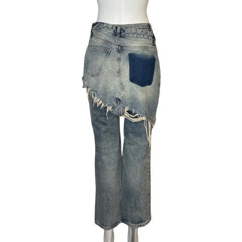 Pantalón Zara Asimétrico Azul - Talla 2