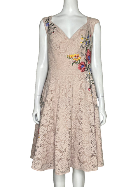Vestido Karen Millen Encaje Beige-Talla 8