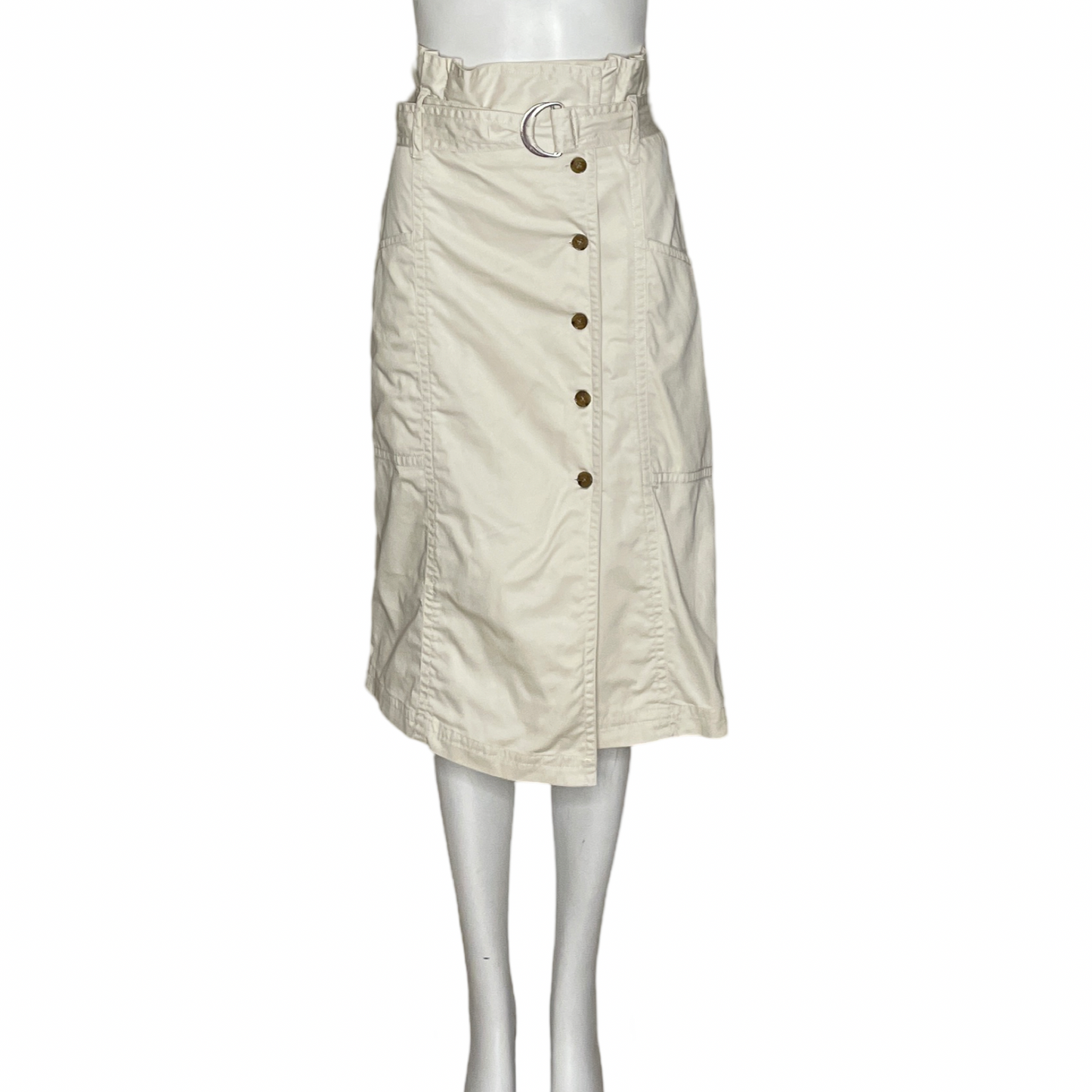 Falda BANANA REPUBLIC Pretina Paper Back Beige- Talla 7