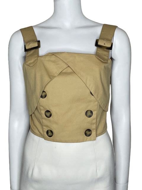 Top Eva Franco Trench Abotonado Beige-Talla 4