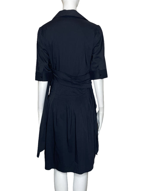 Vestido BCBG Dreapeado Pliegues Gris-Talla 6
