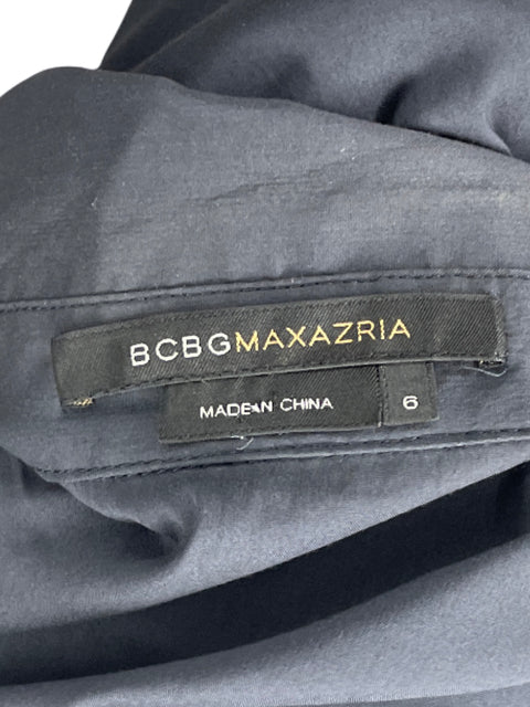 Vestido BCBG Dreapeado Pliegues Gris-Talla 6