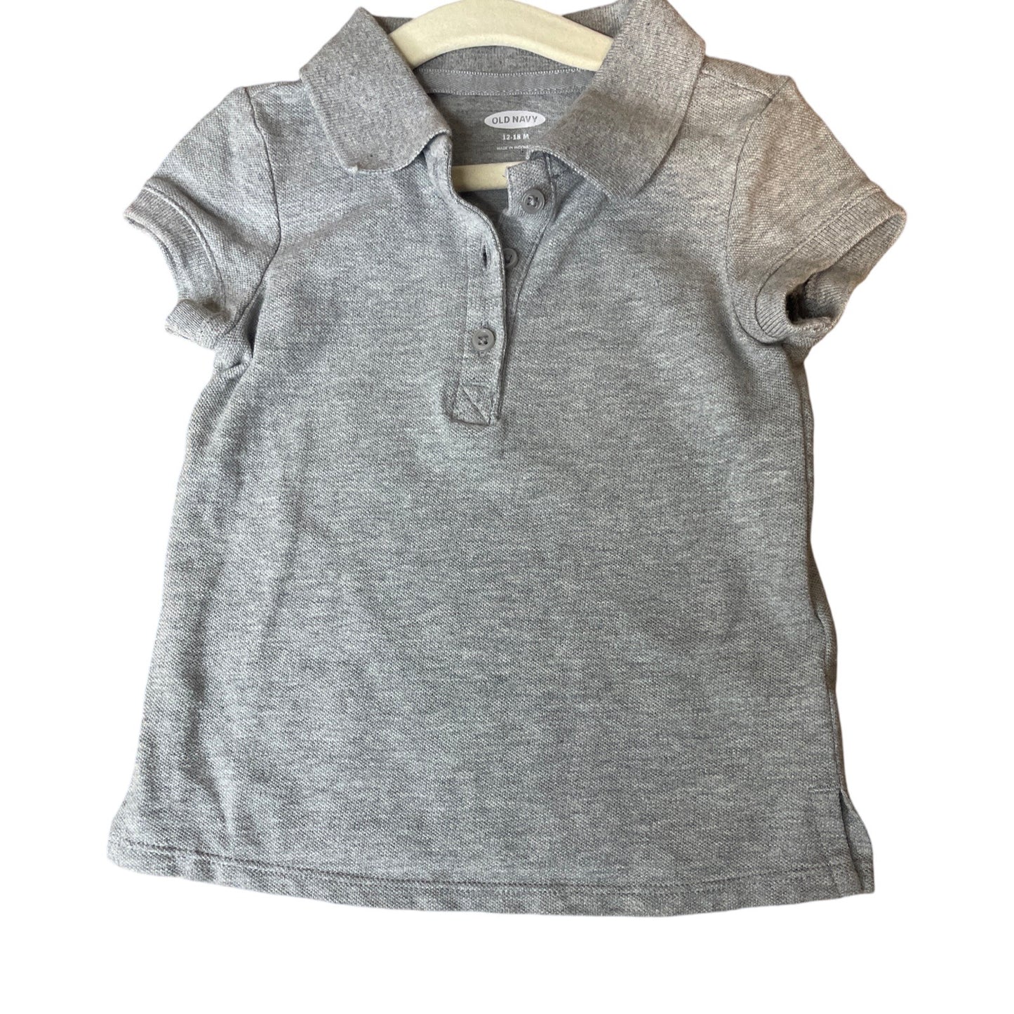 Sueter Old Navy Cuello Botones Gris-Talla 12-18M