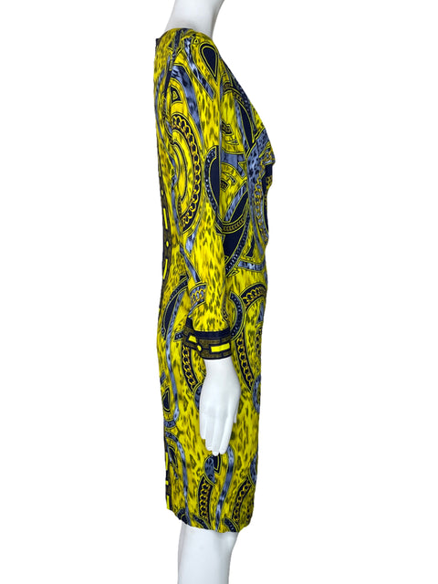 Vestido Versace Jeans Fluido Mangas Amarillo-Talla 10