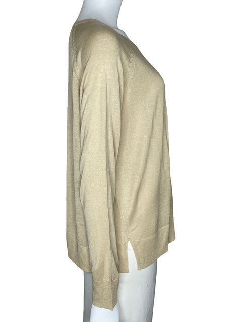 Sueter Zara Manga Larga Casual Beige-Talla L