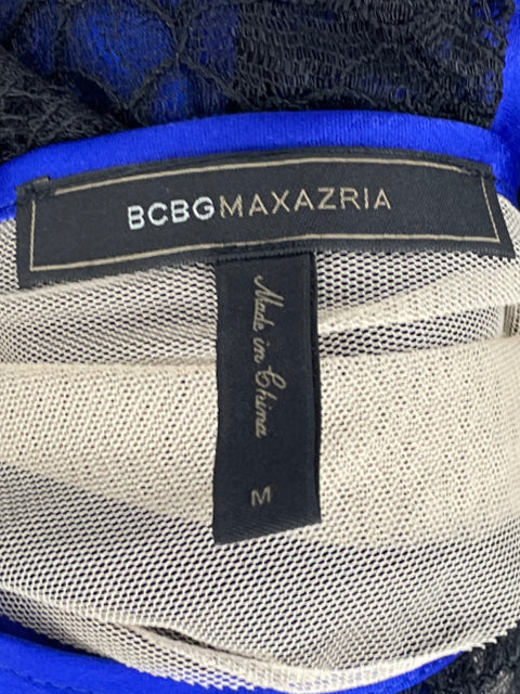 Blusa BCBG Mangas Encaje Azul-Talla M