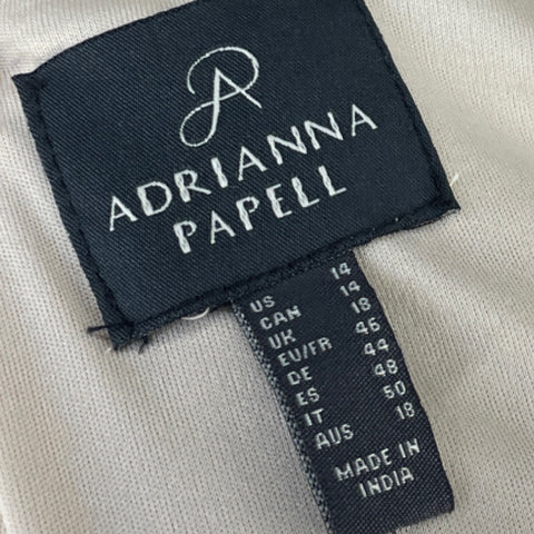 Vestido Adrianna Papell Pedrería Beige - Talla 14