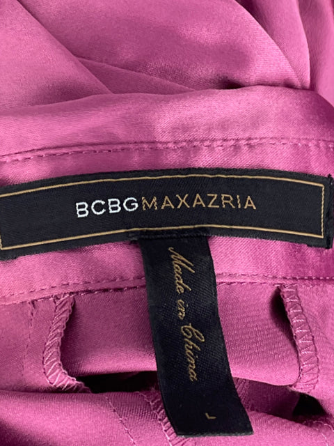 Blusa BCBG Pliegues Mangas Puff Rosado-Talla L