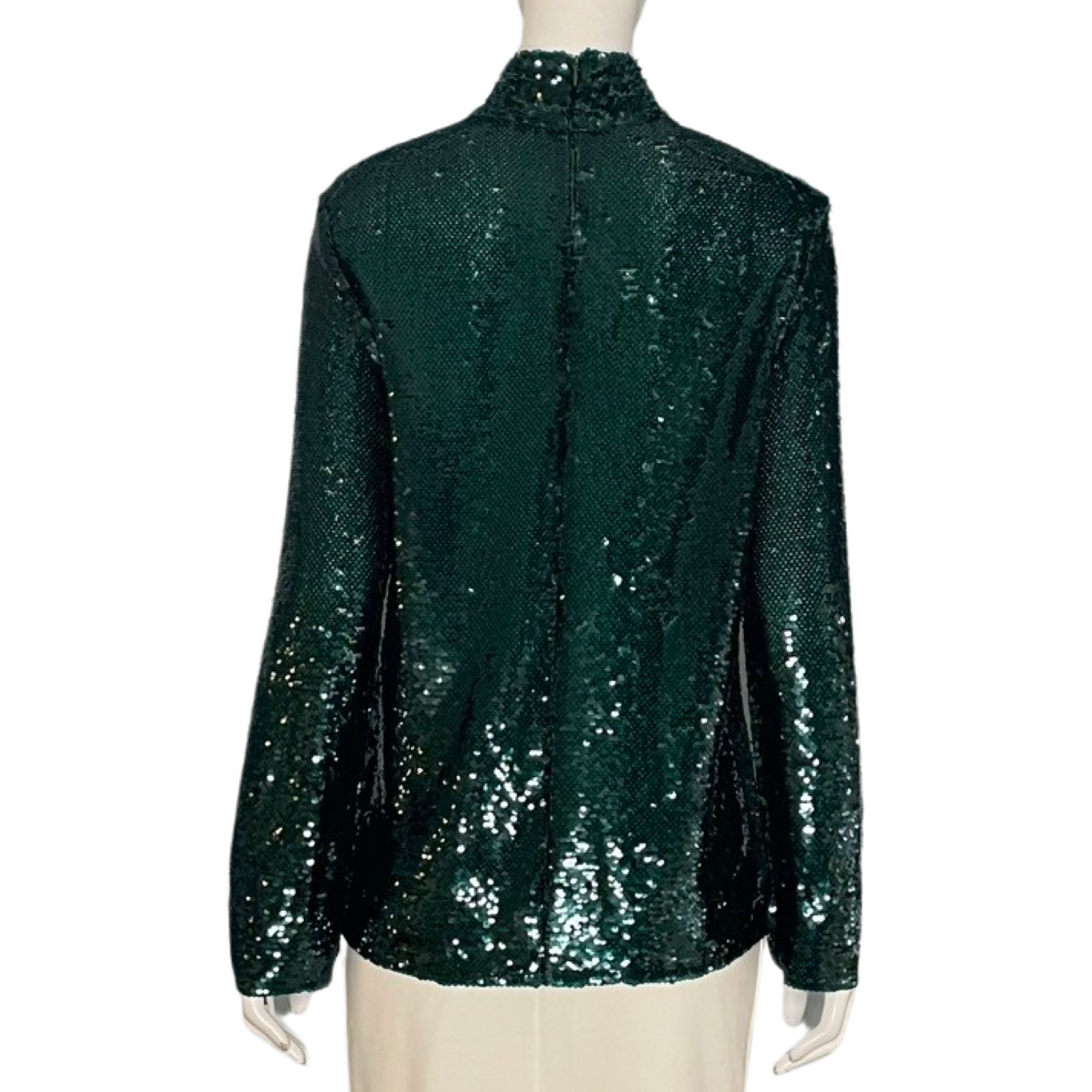 Blusa Zara Lentejuelas Verde Talla S