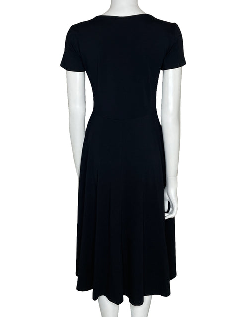 Vestido Desigual Midi Manga Corta Negro-Talla L