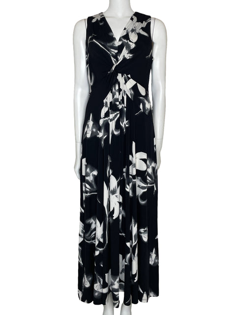 Vestido Calvin Klein Maxi Drapeado Negro-Talla 10