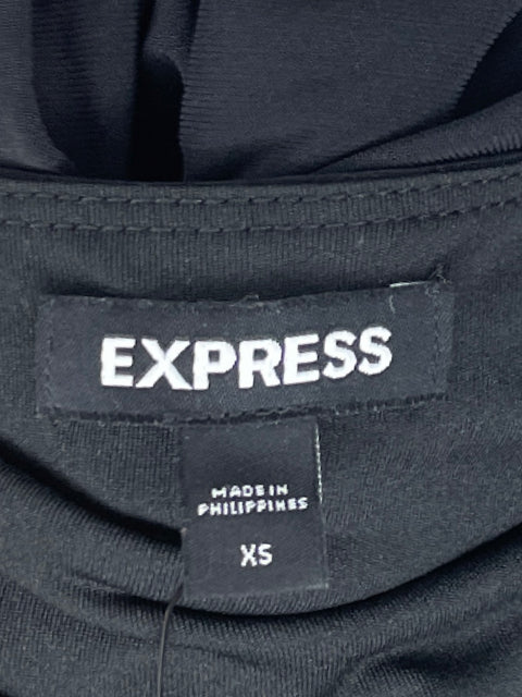 Top Express Drapeado Mangas Corta Negro-Talla XS