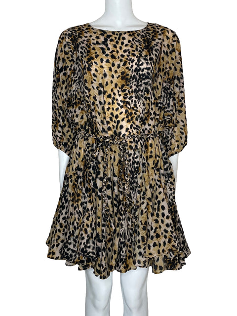 Vestido Aakaa Animal Print Mini Beige-Talla L