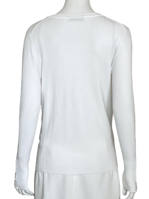 Sweater Zara Punto Botones Blanco-Talla M