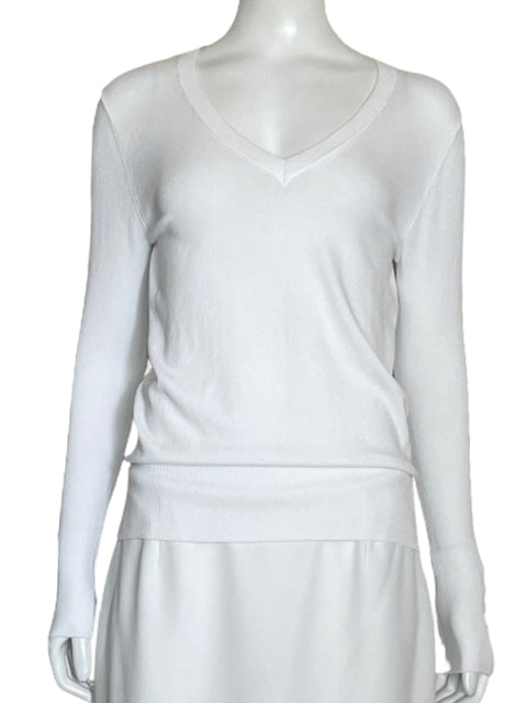 Sweater Zara Punto Botones Blanco-Talla M