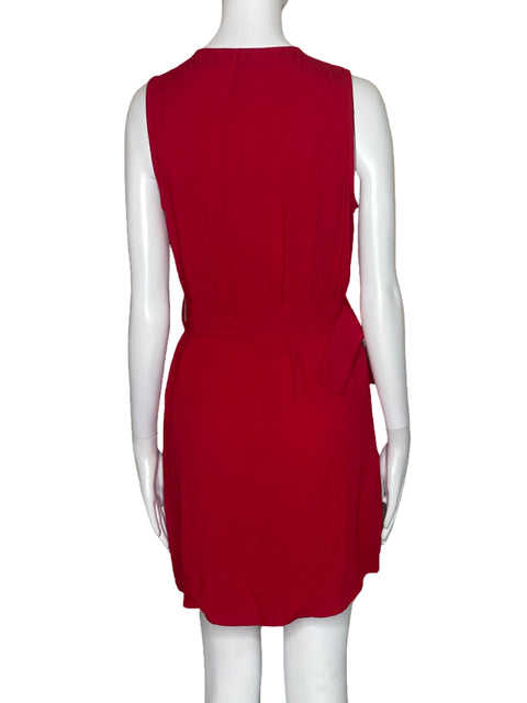 Vestido MNG Bolsillos Cinturón Rojo-Talla 4