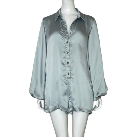 Romper Pop Saint Barth Mangas Puff Azul-Talla S