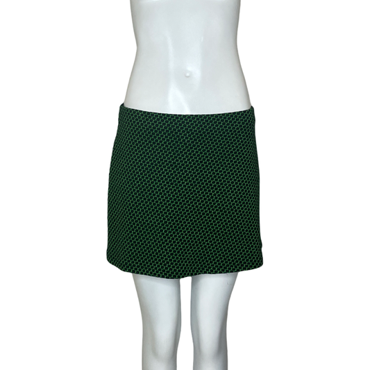 Falda ZARA Mini Estampado Círculos Verde - Talla L