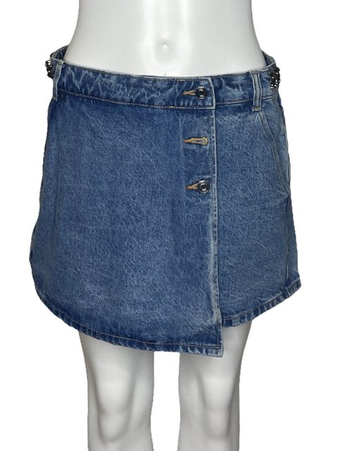 Faldashort Zara Ositos Botones Azul-Talla M