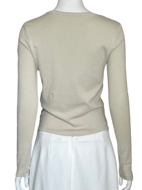 Sweater Zara Manga Larga Beige-Talla L