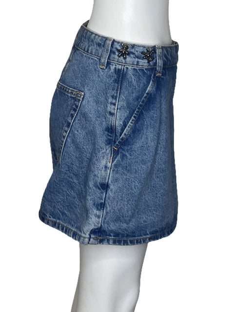 Faldashort Zara Ositos Botones Azul-Talla M