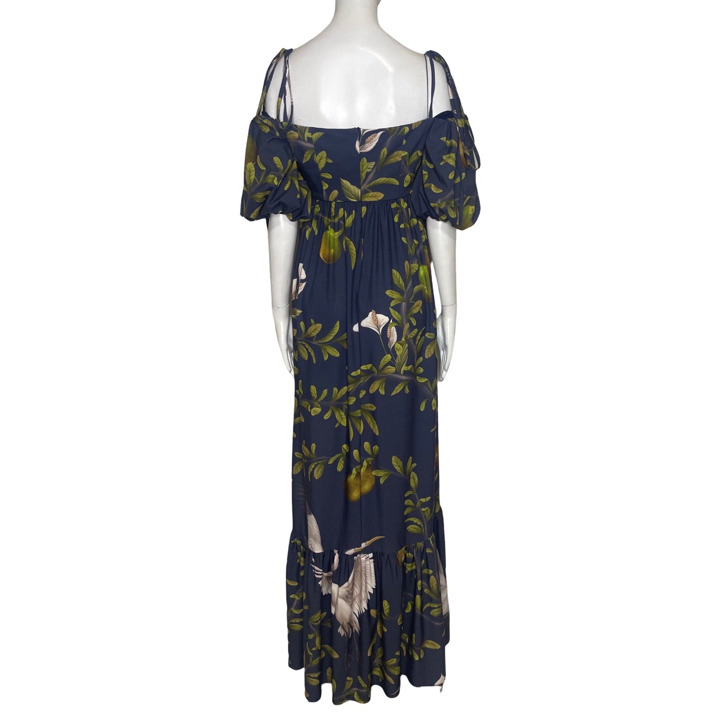 Vestido Zunilda Gutierrez Mangas Medio Hombro 
Azul-Talla XS